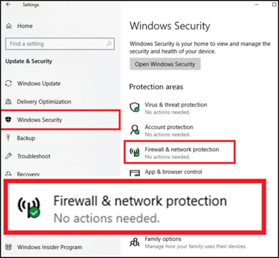 Firewall or Security Restrictions