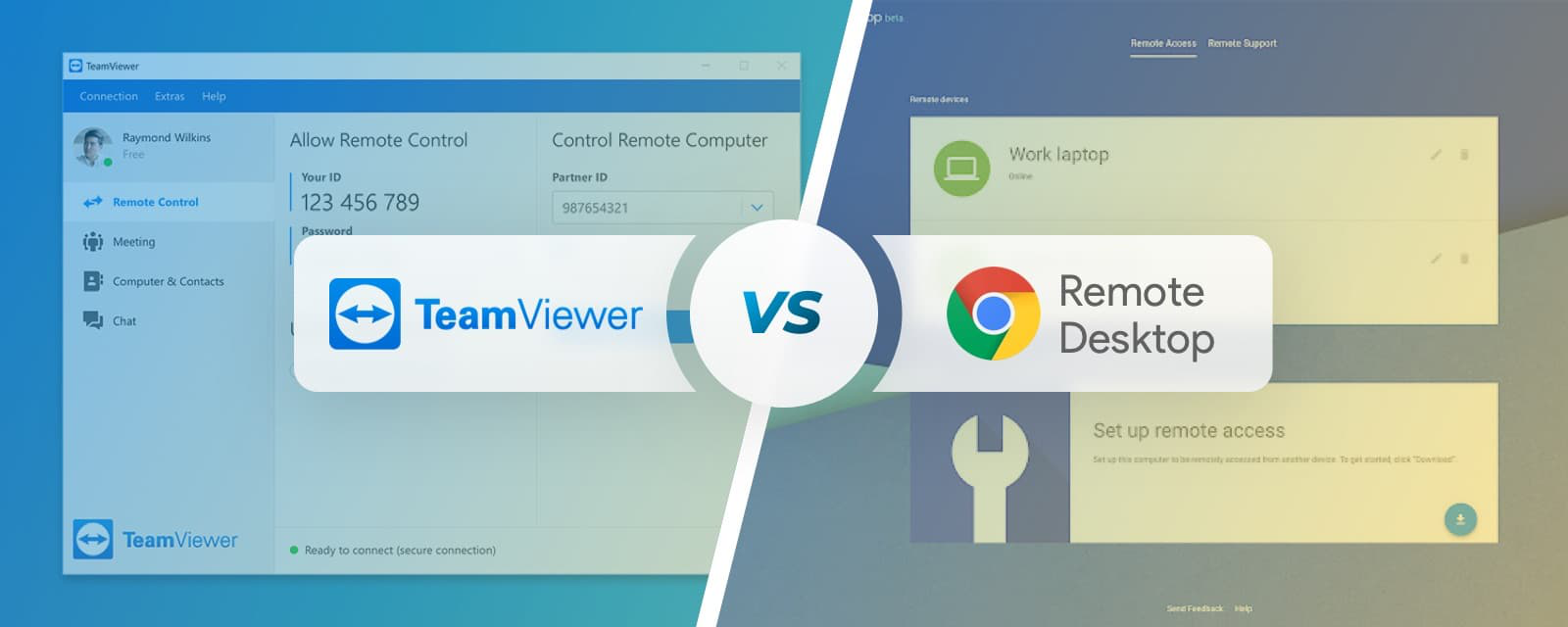 Overview of Chrome Remote Desktop and TeamViewer