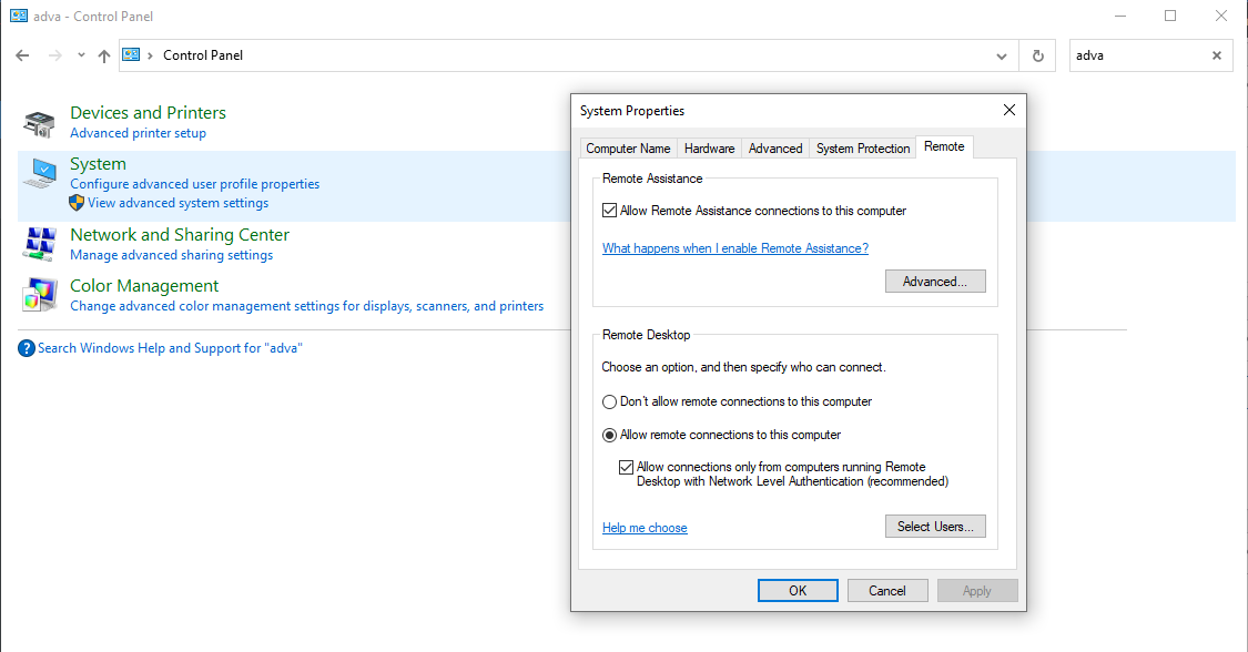 Setting Up Windows Remote Assistance